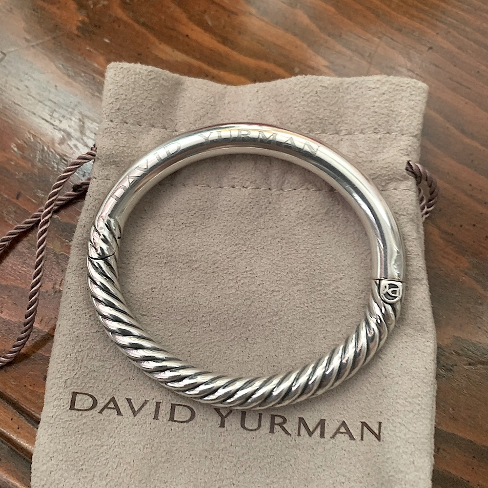 David Yurman silver bangle sculpted